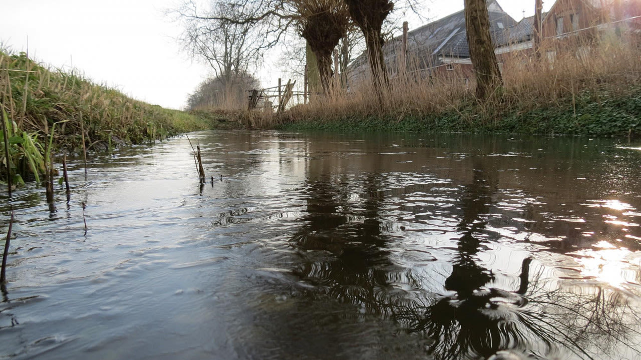 Op de sloten kan soms nog wat ijs ontstaan. Een heel enkele keer werd er zeer lokaal zelfs nog geschaatst, na een koude maart. Dit was voor het laatst in 2013 het geval. Foto: Jannes Wiersema