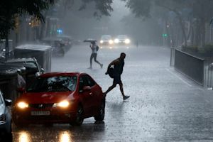 Afgelopen zaterdag overlast door zware regenval in en rondom Barcelona