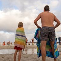 Nieuwjaarsduik wordt erg koud