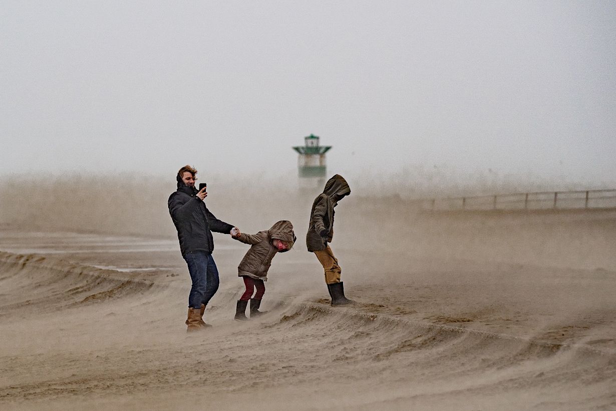 Gezandstraald door storm Franklin. Foto: Marleen Fouchier