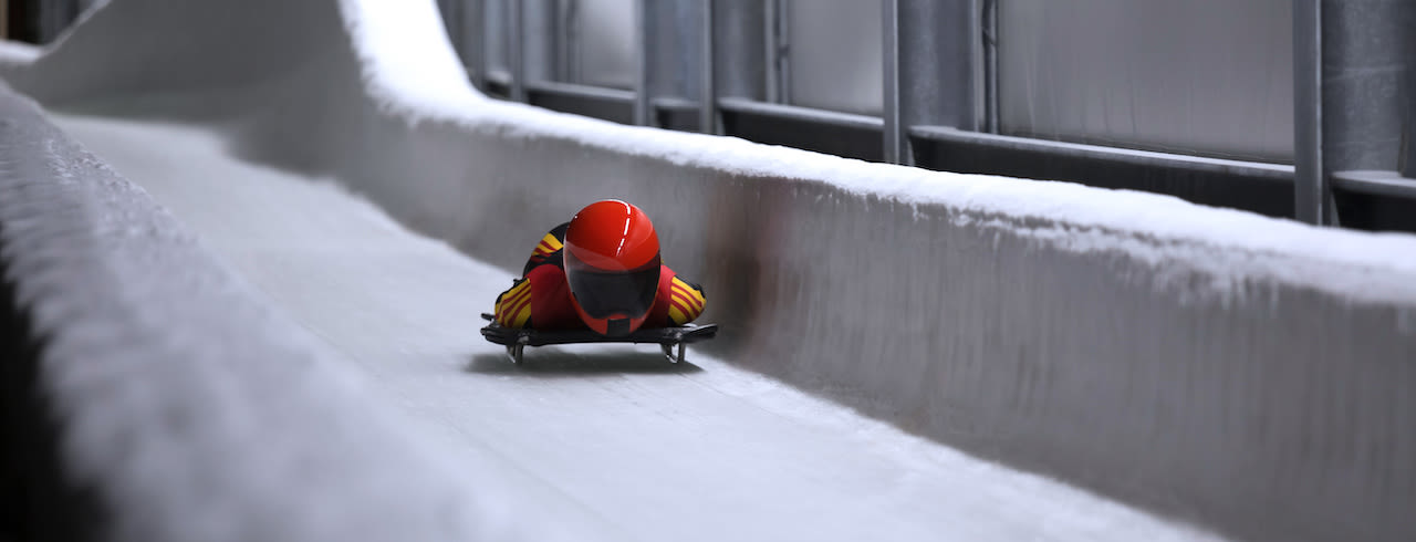 Skeleton - Rodelen - Wintersport - Sleeën - Skivakantie - IJsbaan