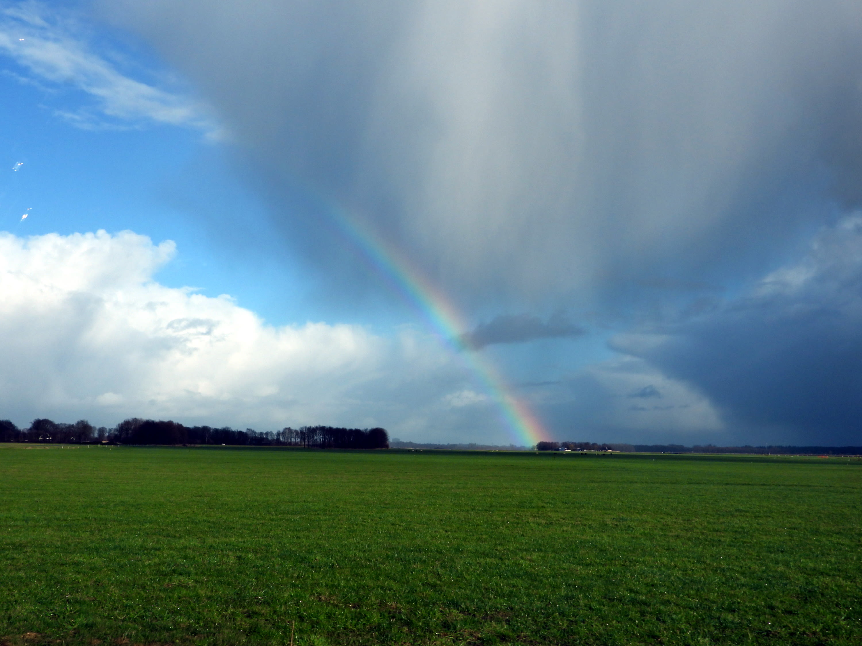 Een regenboog na een maartse bui is heel gebruikelijk. Foto: Wieja van der Kamp-Driezen