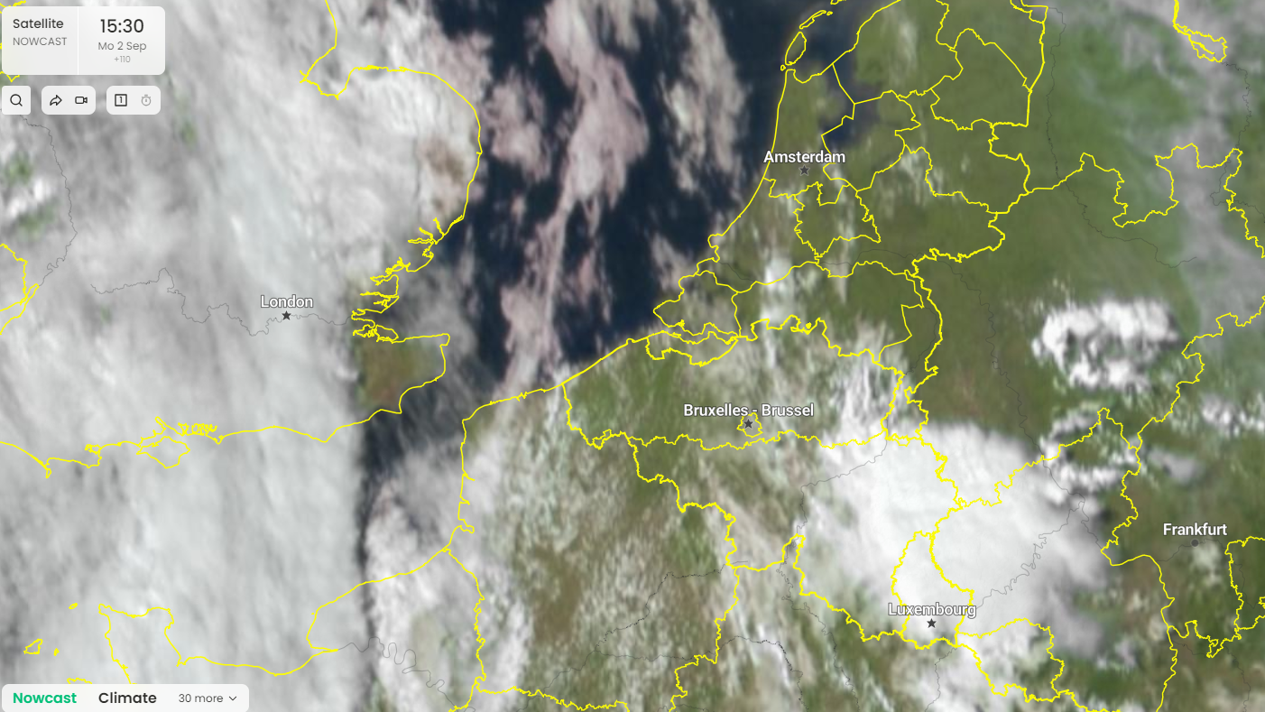 Satellietbeeld om 15:30 op 2 september 2024. Bron: IMweather