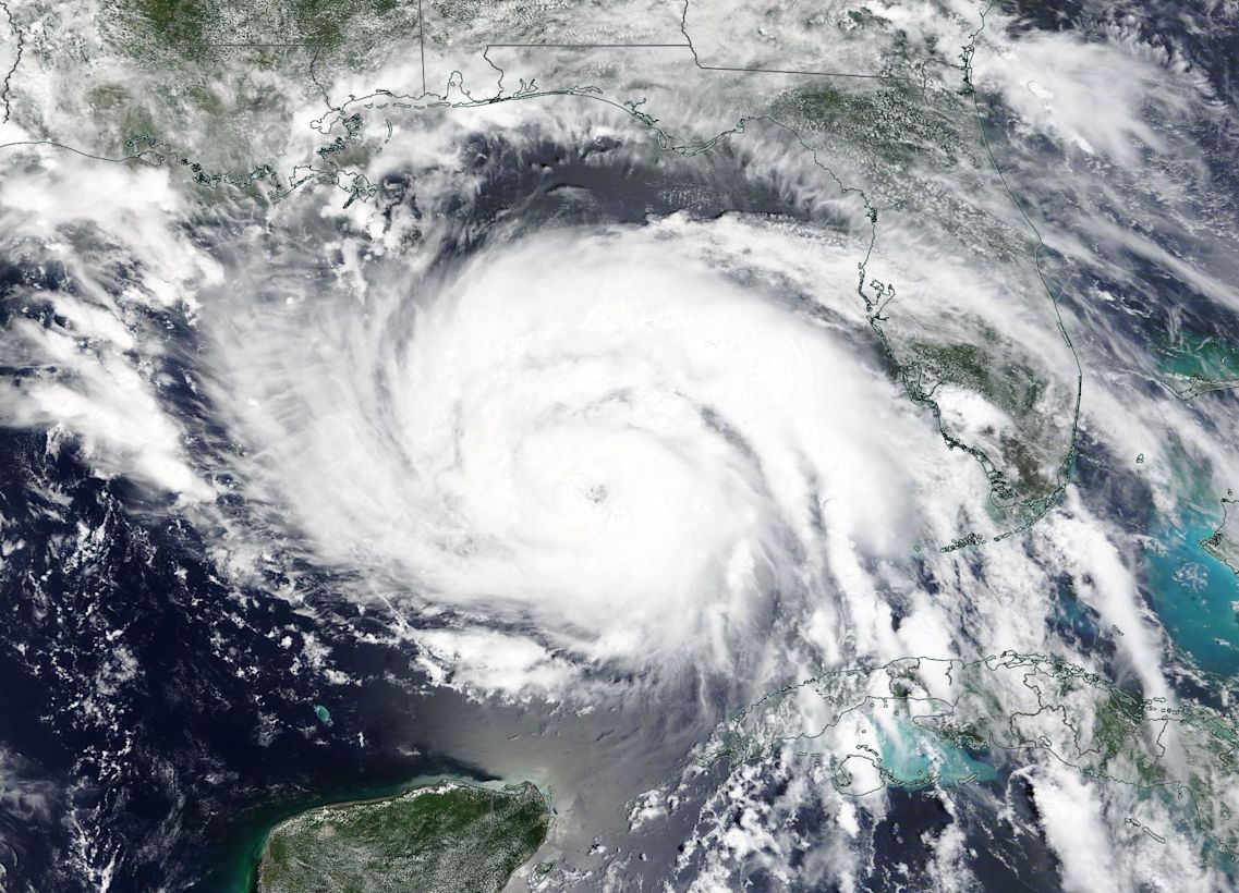 Satellietbeeld orkaan Ida 28 augustus 2021