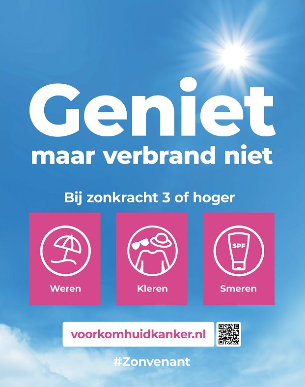 Huidfonds geniet en verbrand niet