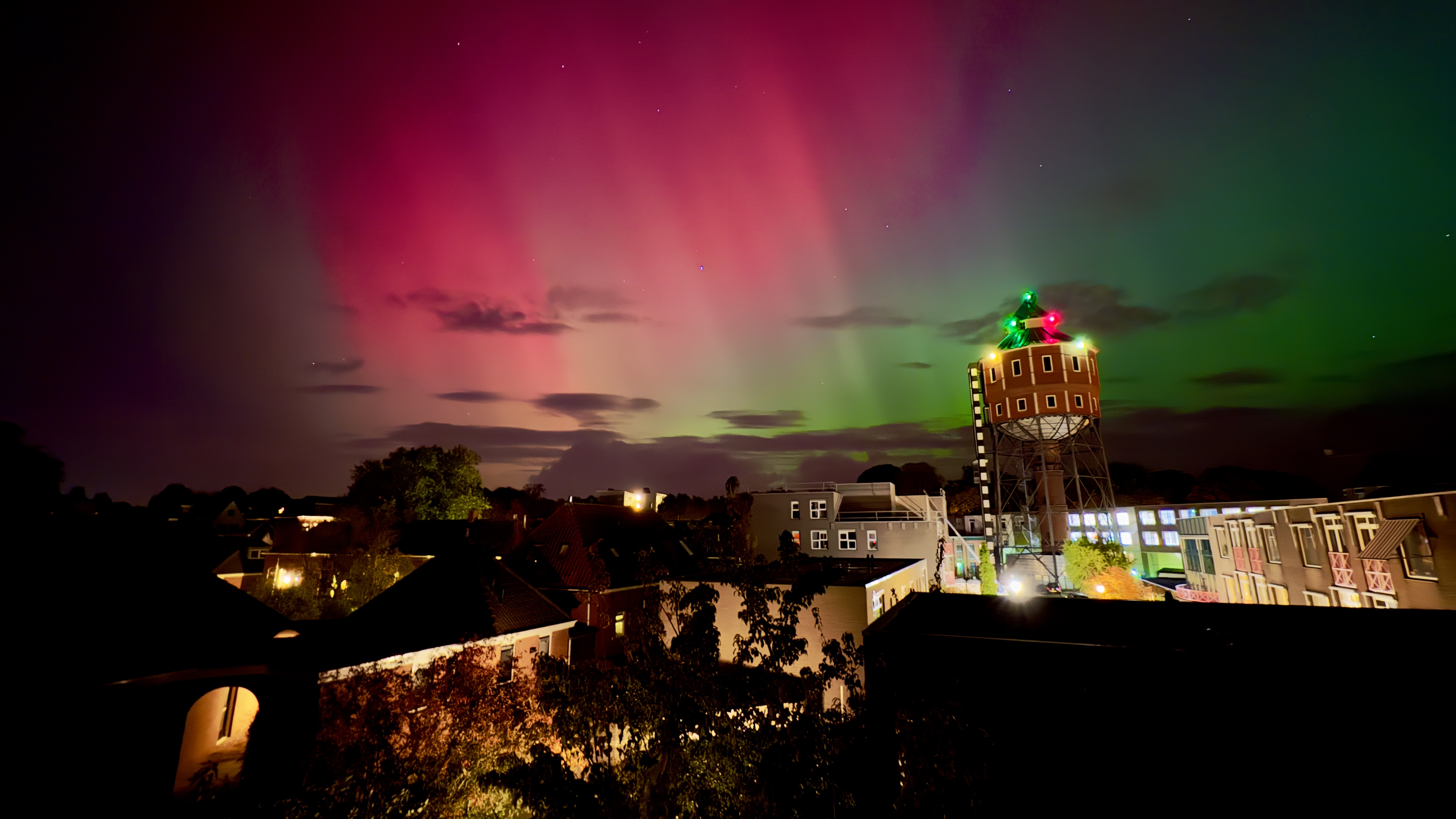 Noorderlicht boven Groningen (Erik Weistra-van der Meer)