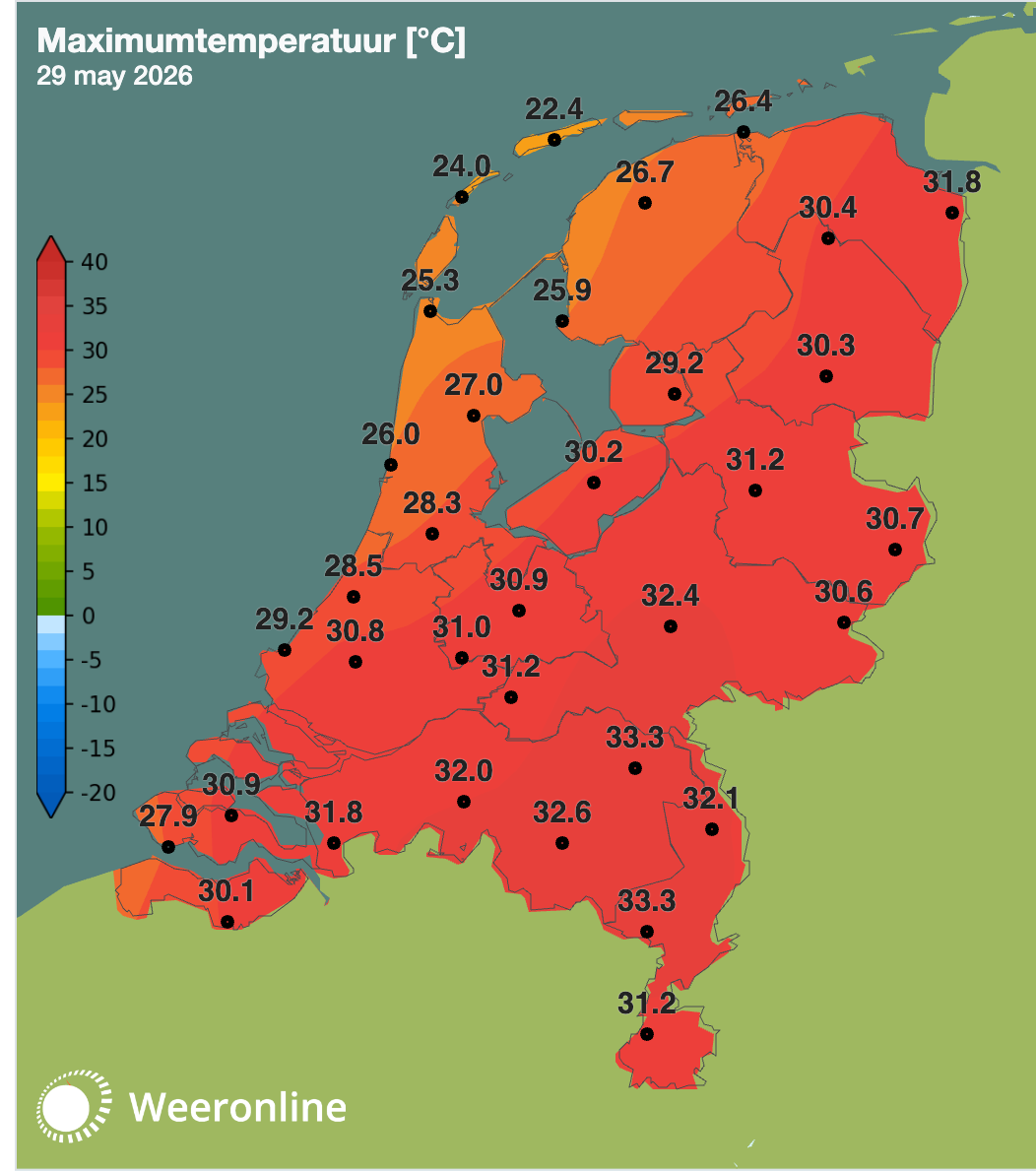 Maxima van 29 mei 2026