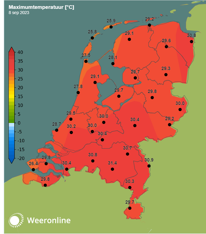 De maxima van 8 september 2023