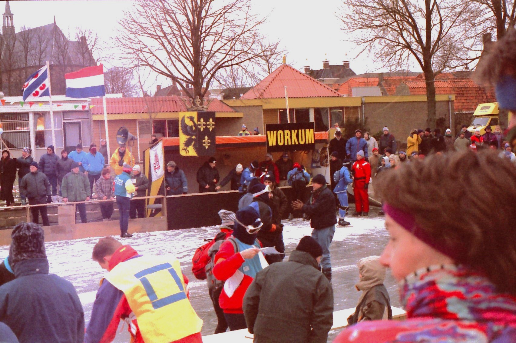 Controle Workum Elfstedentocht 4-1-1997. Foto: Theo Albada Jelgersma