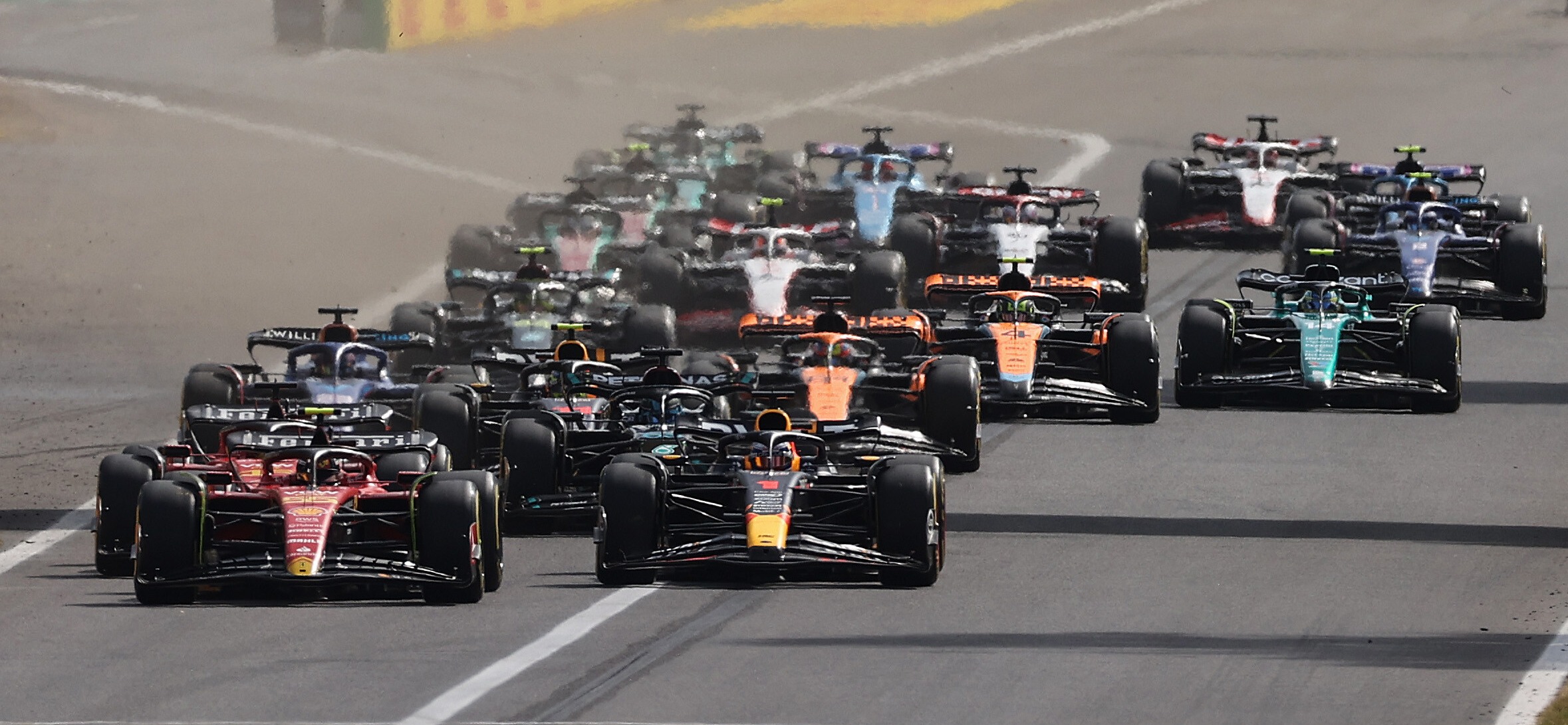 De start van de F1 race op het circuit van Monza, 2023. Foto: Redbullcontentpool/Pierse/Getty Images