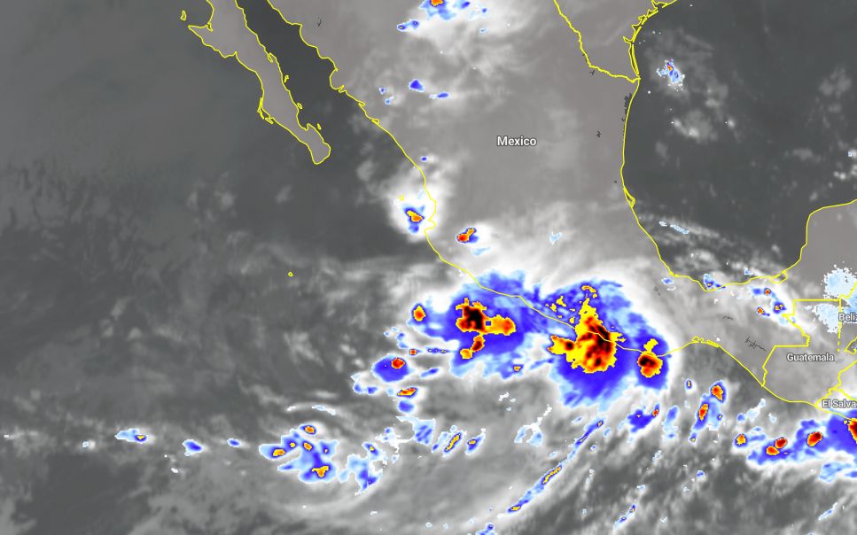 Orkaan John voor de kust van Mexico, 24 september 2024. Bron: I'm Weather