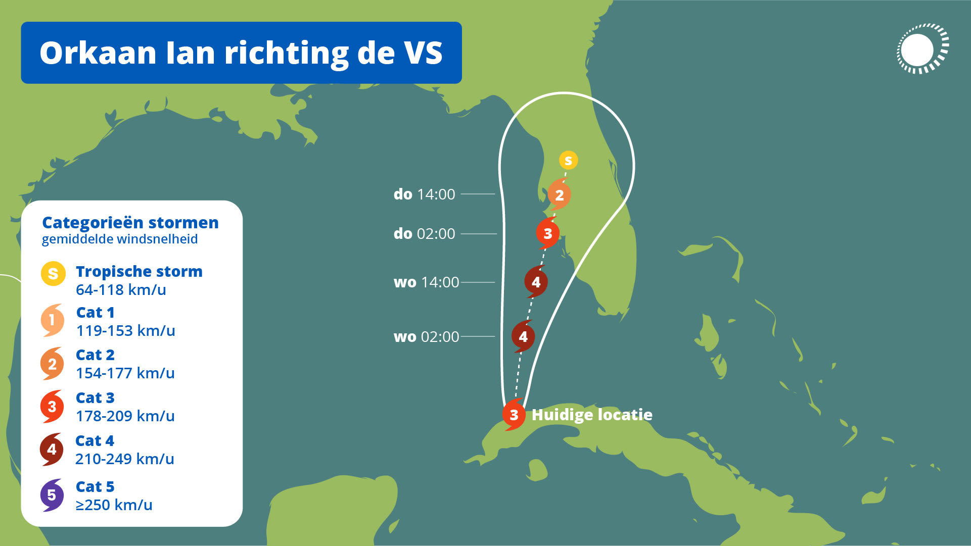 Orkaan Ian op weg naar Florida