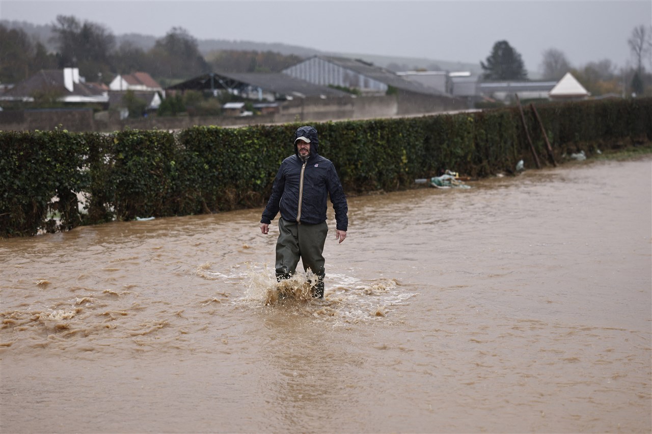 Overstromingen in Noord-Frankrijk, november 2023. Foto via ANP / Sameer Al-Doumy / AFP