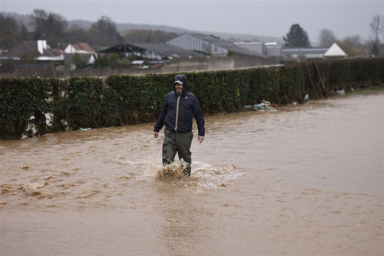 Overstromingen in Noord-Frankrijk, november 2023. Foto via ANP / Sameer Al-Doumy / AFP