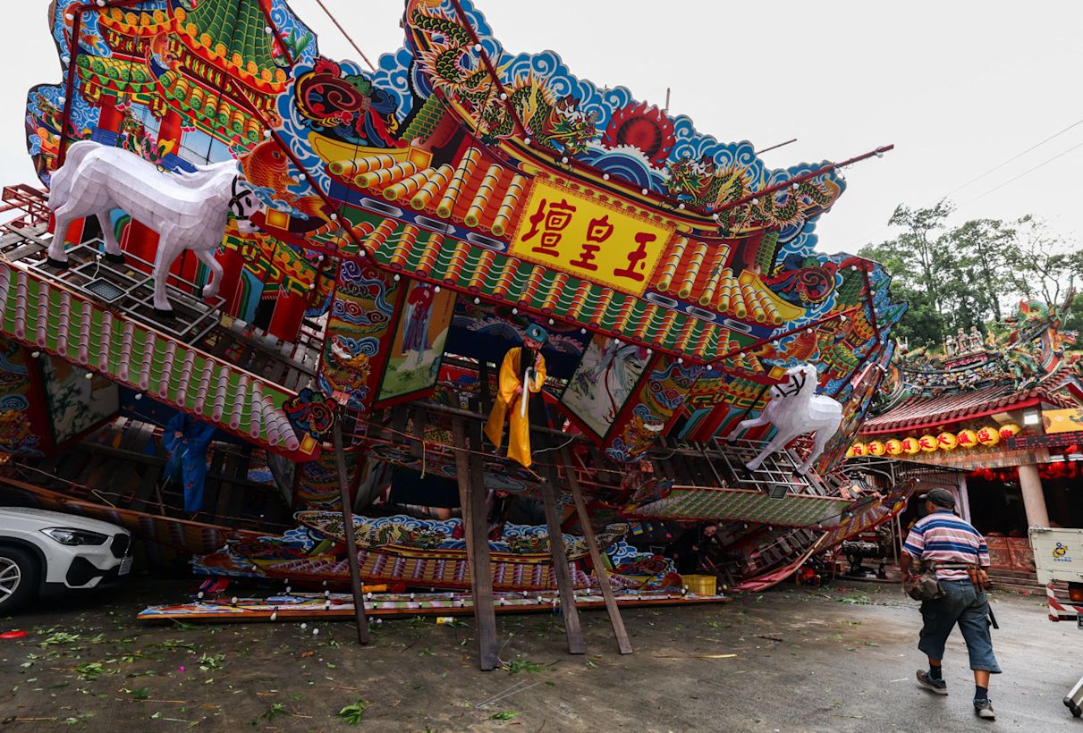Schade door tyfoon Champi. Foto: ANP / I-Hwa Cheng / AFP