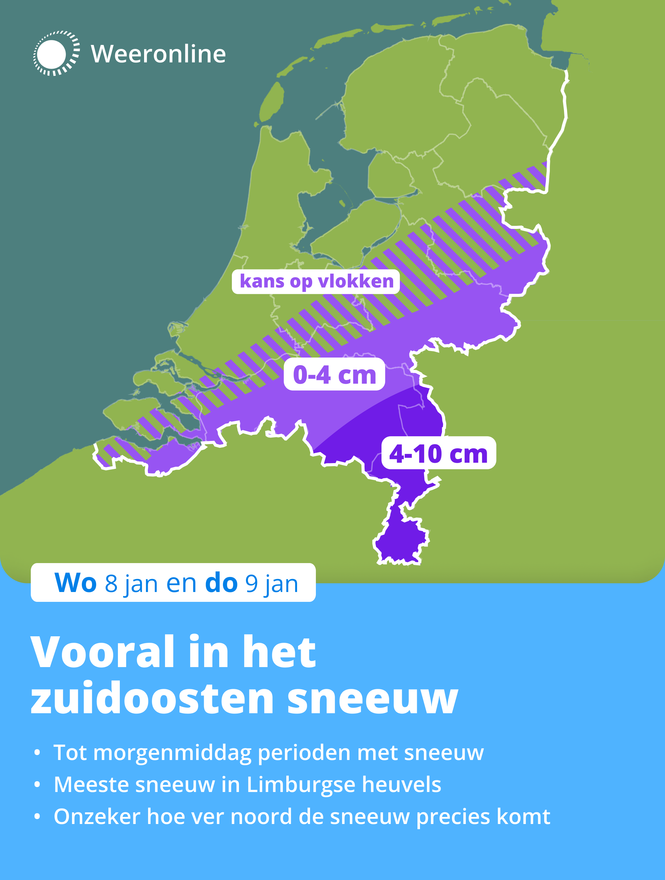 Sneeuwverwachting 8-9 januari 2024 NL