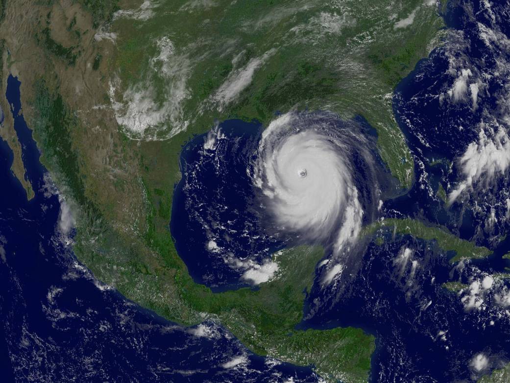 Orkaan Katrina. Foto: NASA, genomen vanuit de GOES-12 satelliet
