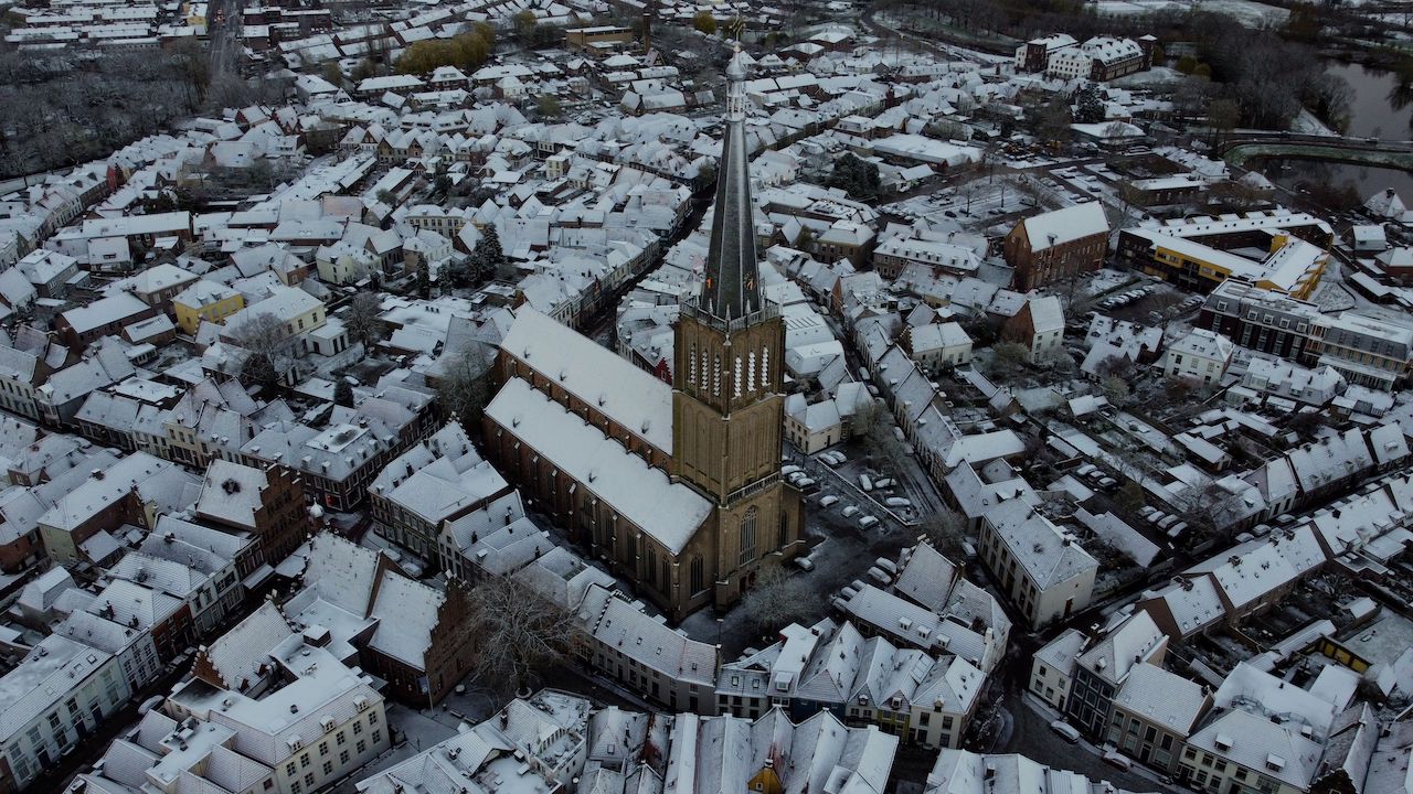 Doesburg in de aprilsneeuw in 2021