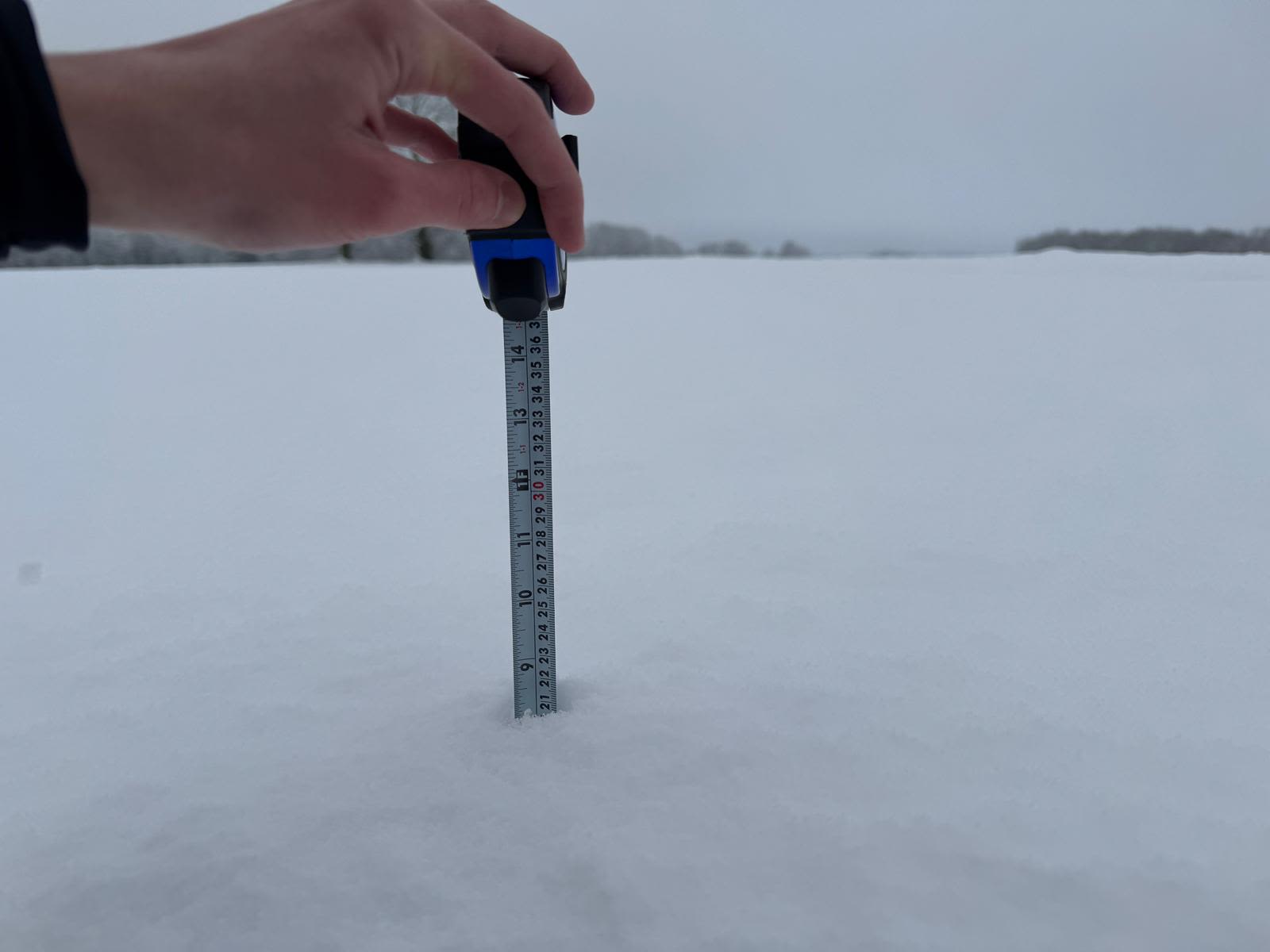 Lokaal viel op een plateau van Valkenburg 20 cm. Foto: Yannick Damen