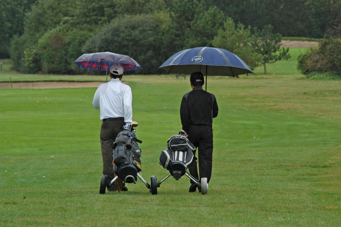 Golfen in de regen