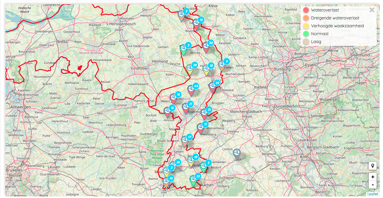 Hoogwater Maas - Wateroverlast - Waterstanden Limburg 