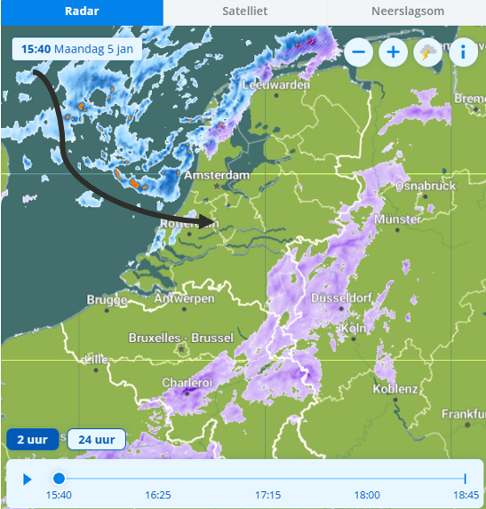 Radarbeeld 5 januari 2025, 15:40