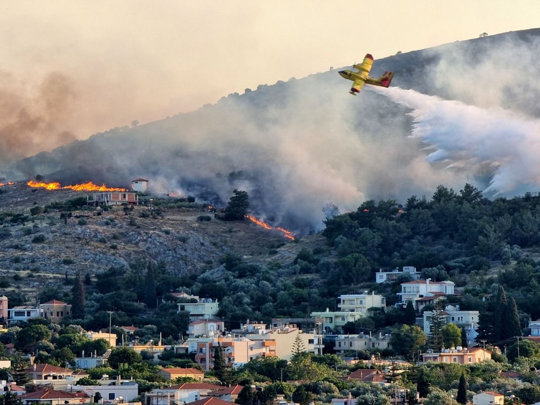 Bosbrand op Chios. Foto: EPA