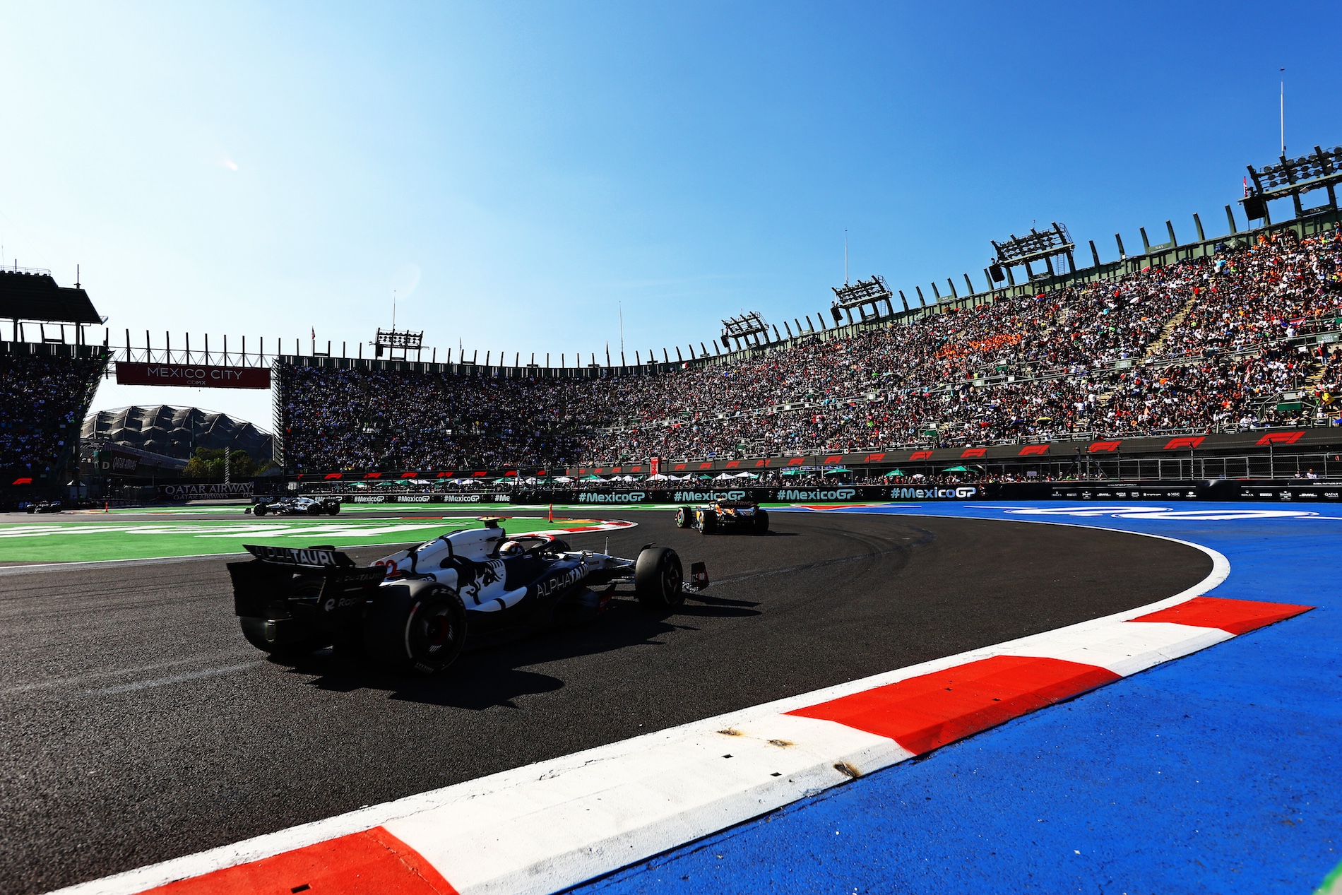 F1 Grand Prix van Mexico, Autodromo Hermanos Rodriguez, 2023 in Mexico-stad. Foto via redbullcontentpool.com / Mark Thompson/Getty Images