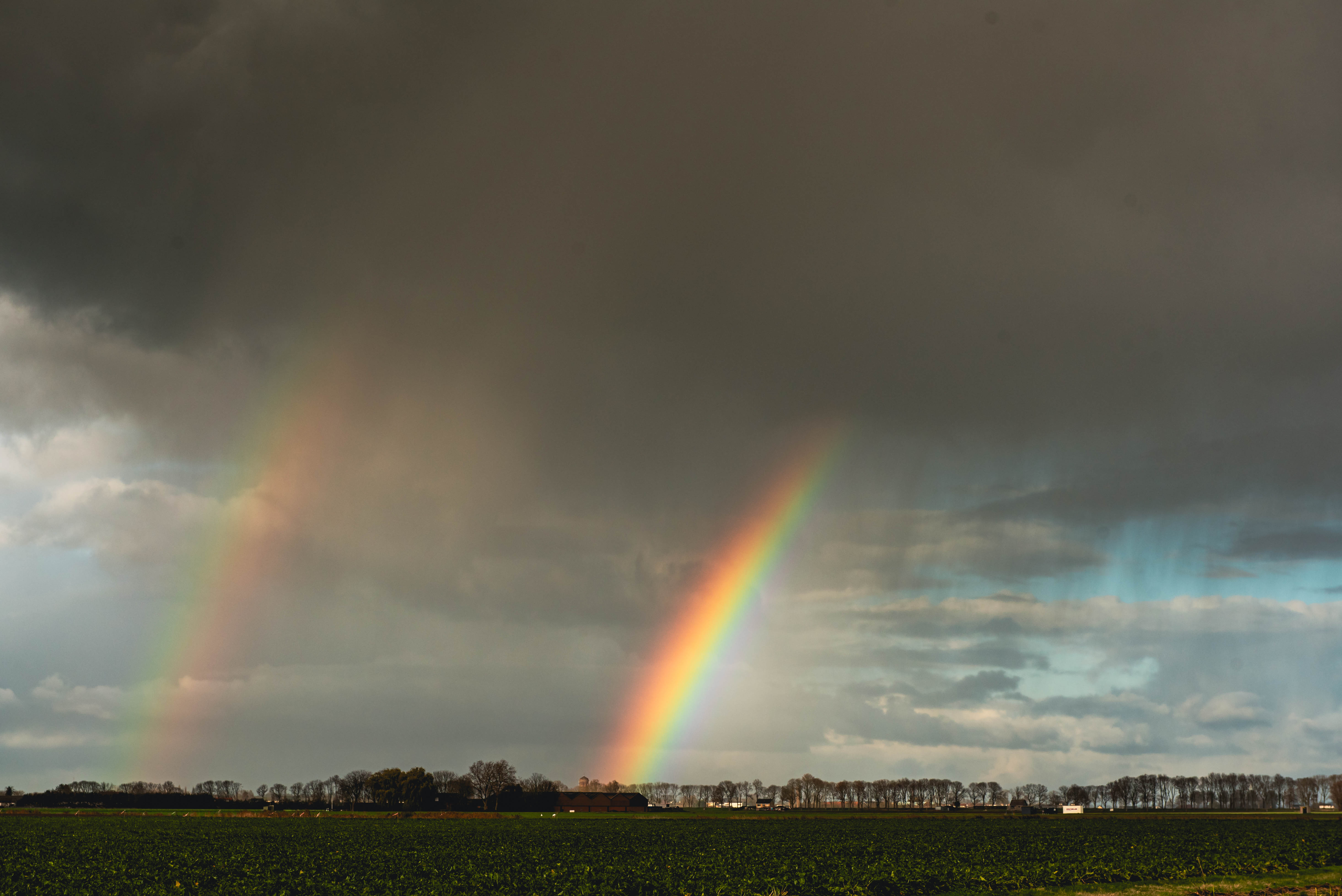 Soms kun je zelfs twee regenbogen spotten. Foto: Leo van der Sluis