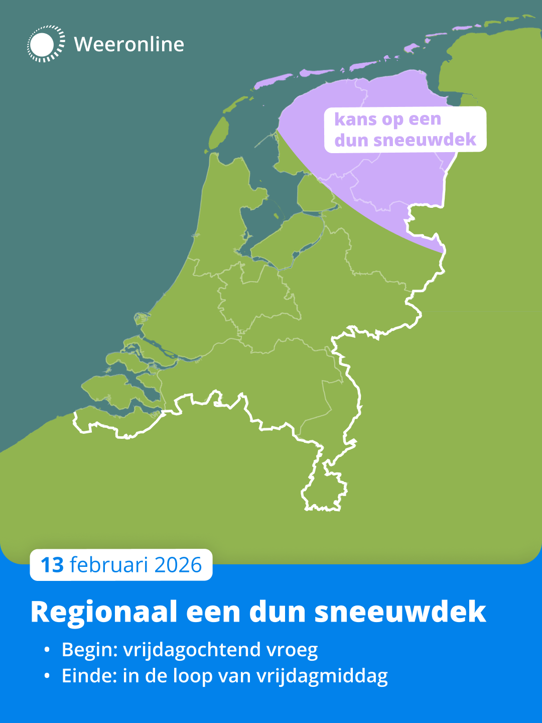 Sneeuwverwachting 13 februari 2026