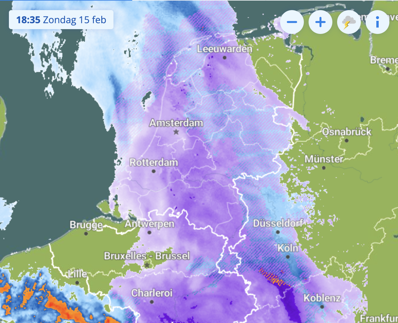 Op veel plaatsen sneeuwt het!