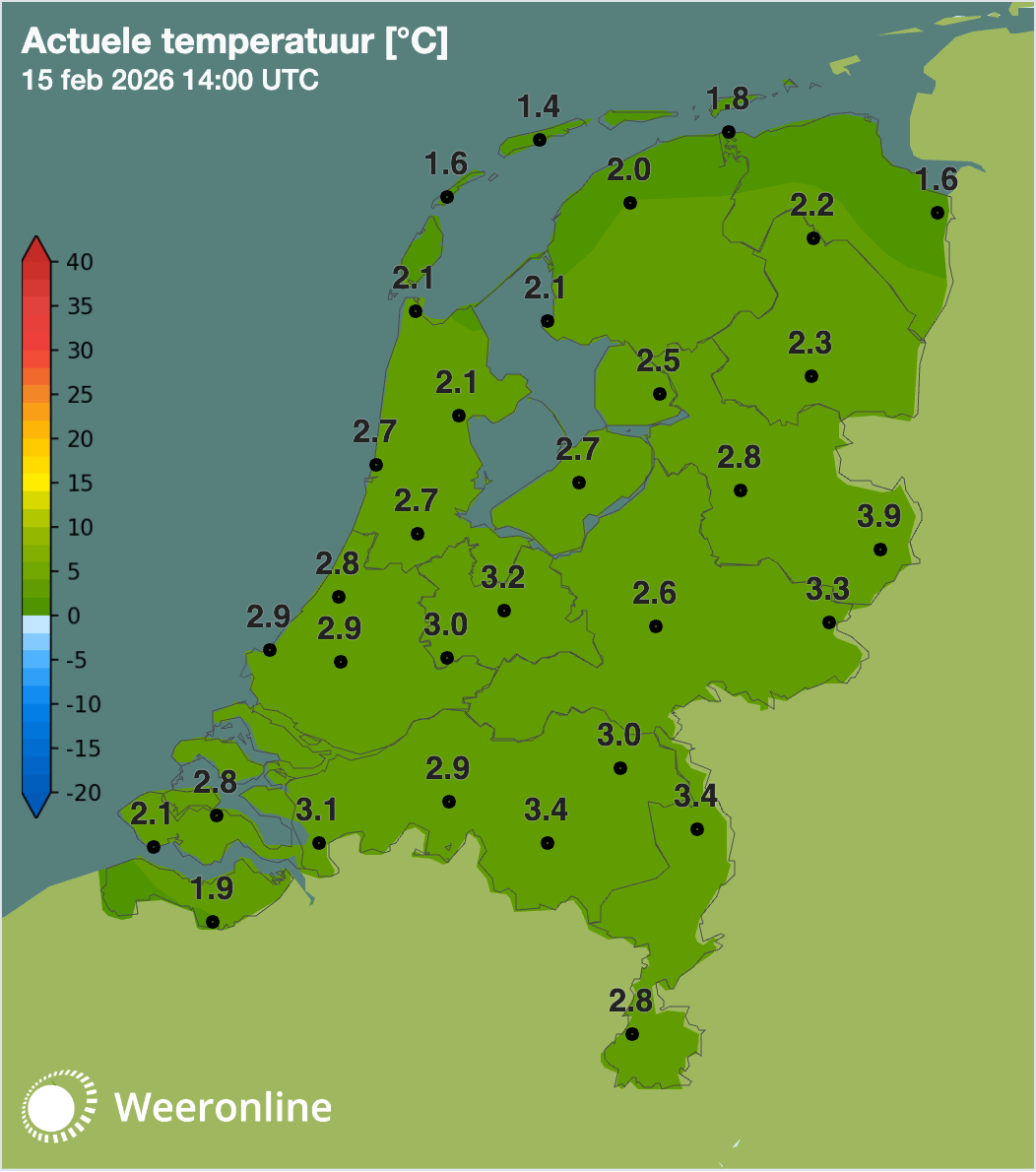 Temperatuurkaart 15:00