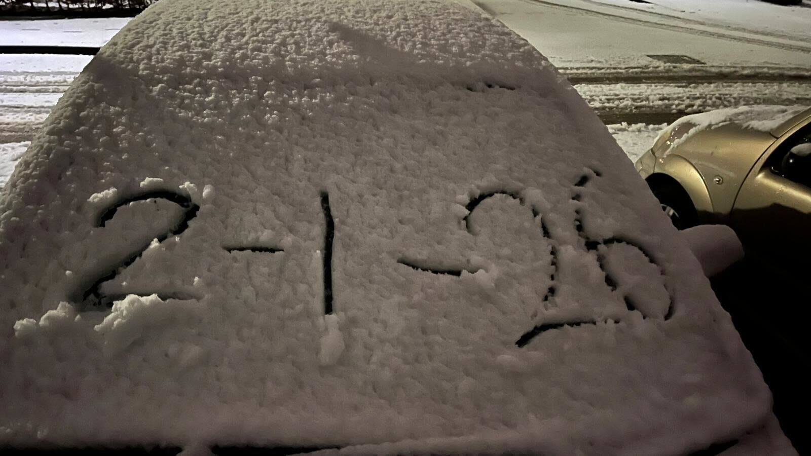 Mooi laagje sneeuw vrijdagochtend vroeg. Foto: Jaco van Wezel