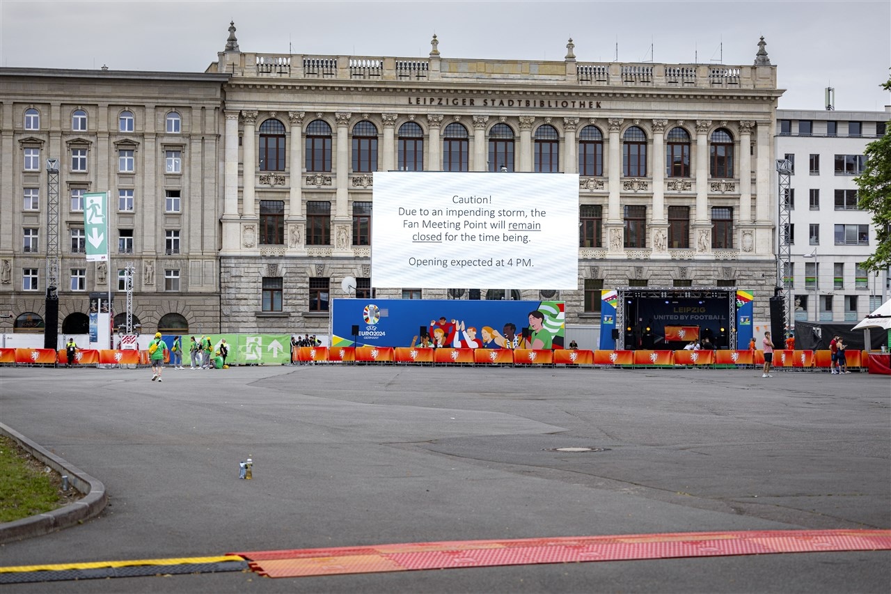 Fanzone in Leipzig. Foto: ANP /  Ramon van Flymen