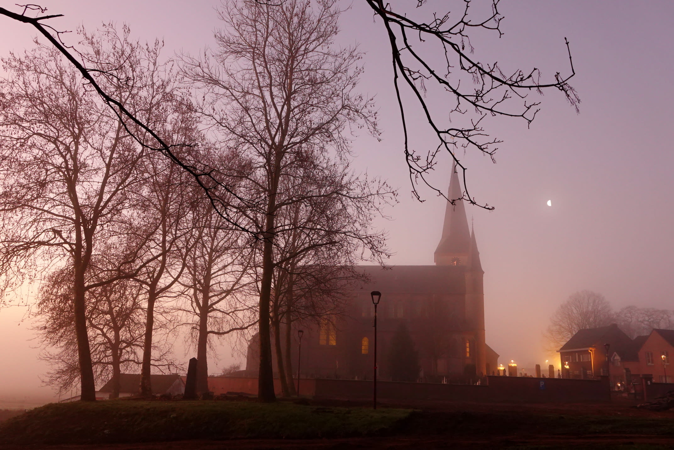 Helder met nevel en mist, België. Foto: Ben Saanen