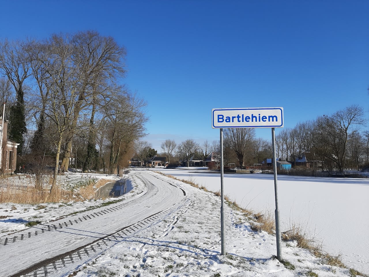 Sneeuw op het ijs bij Bartlehiem op 11 februari 2021. Foto: Ans Kemker-Gietema