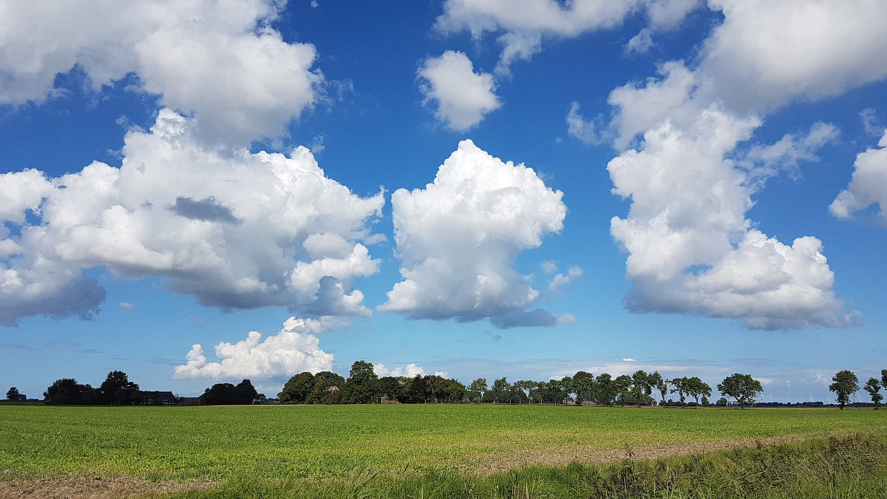 Stapelwolken op een zomerse dag. Foto: Jannes Wiersema