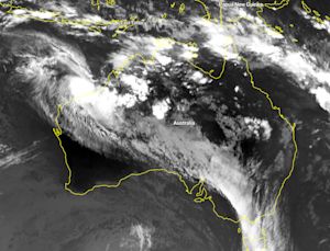 Tropische cycloon van hoogste categorie voor kust Australië