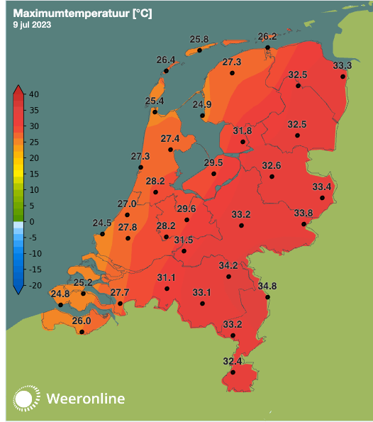 In het Limburgse Arcen werd het zondag de warmste dag van dit jaar tot nu toe!