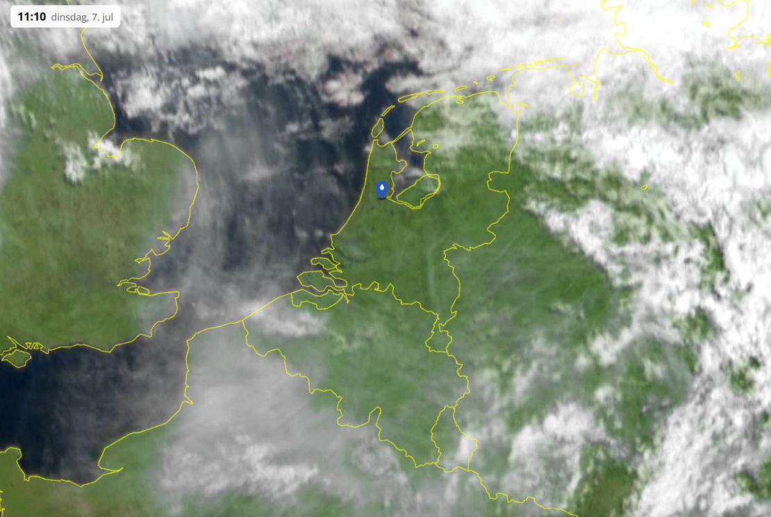 Satelliet Benelux in lage resolutie