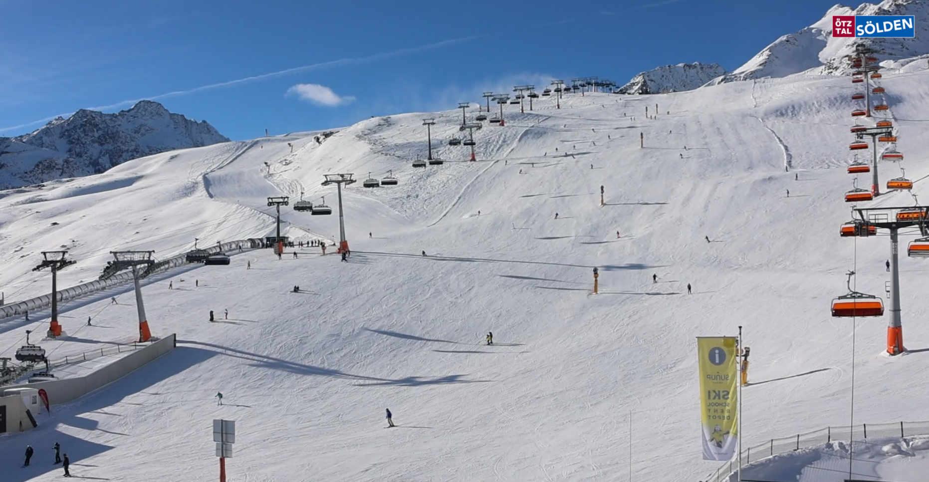 De pistes in Sölden op donderdagochtend. Bron: Feratel