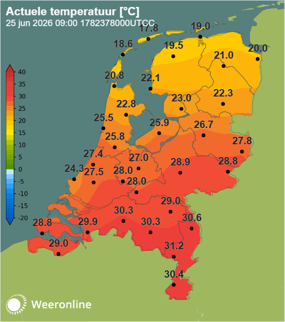 Groot temperatuurverschil tussen het noorden en zuiden.