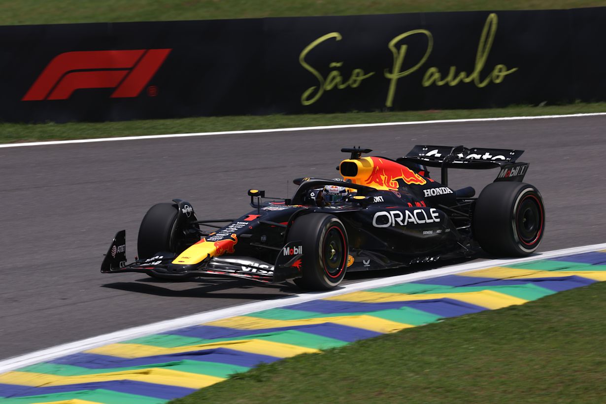 Max Verstappen tijdens de sprintkwalificatie van de Grand Prix van Brazilië. Foto: Getty Images / Red Bull Content Pool