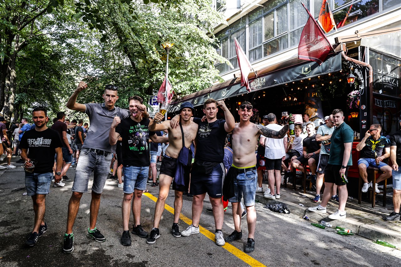 Feyenoord supporters in Tirana. Foto: ANP / Pieter Stam de Jonge. 