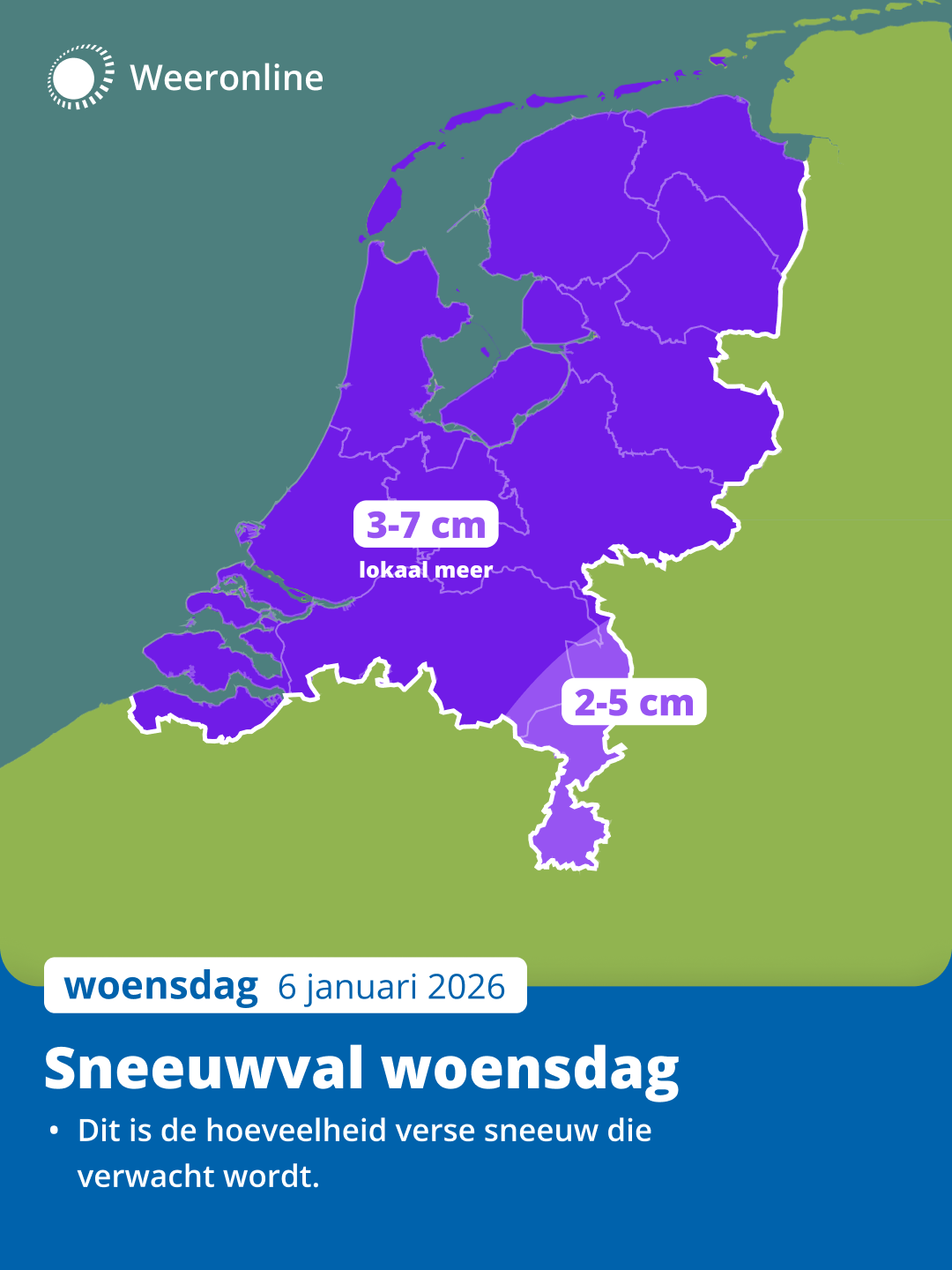 Sneeuwverwachting woensdag