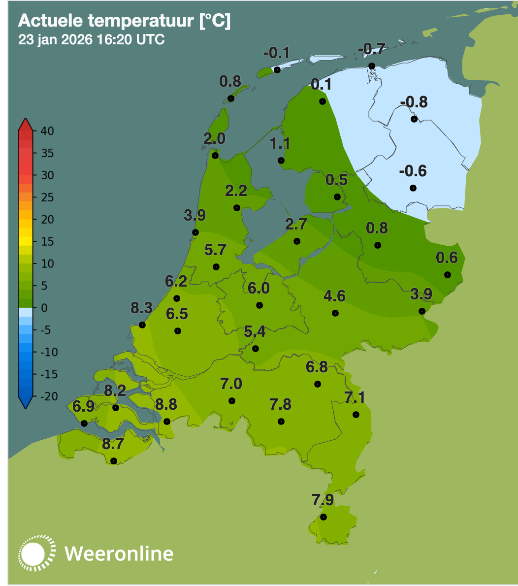 Vanuit het noordoosten trekt de vorst weer verder het land in