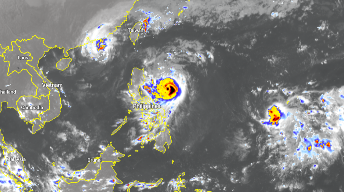 Satelliet en radarbeeld van de Filipijnen en omliggende landen. Bron: imweather.com