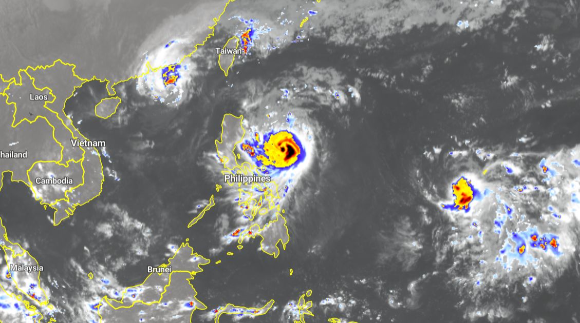 Satelliet en radarbeeld van de Filipijnen en omliggende landen. Bron: imweather.com