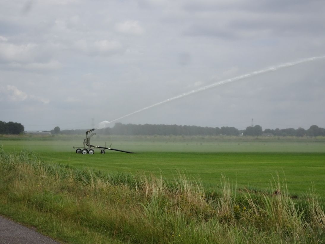 Er wordt door de droogte flink gesproeid. Foto: Gerard van Vugt