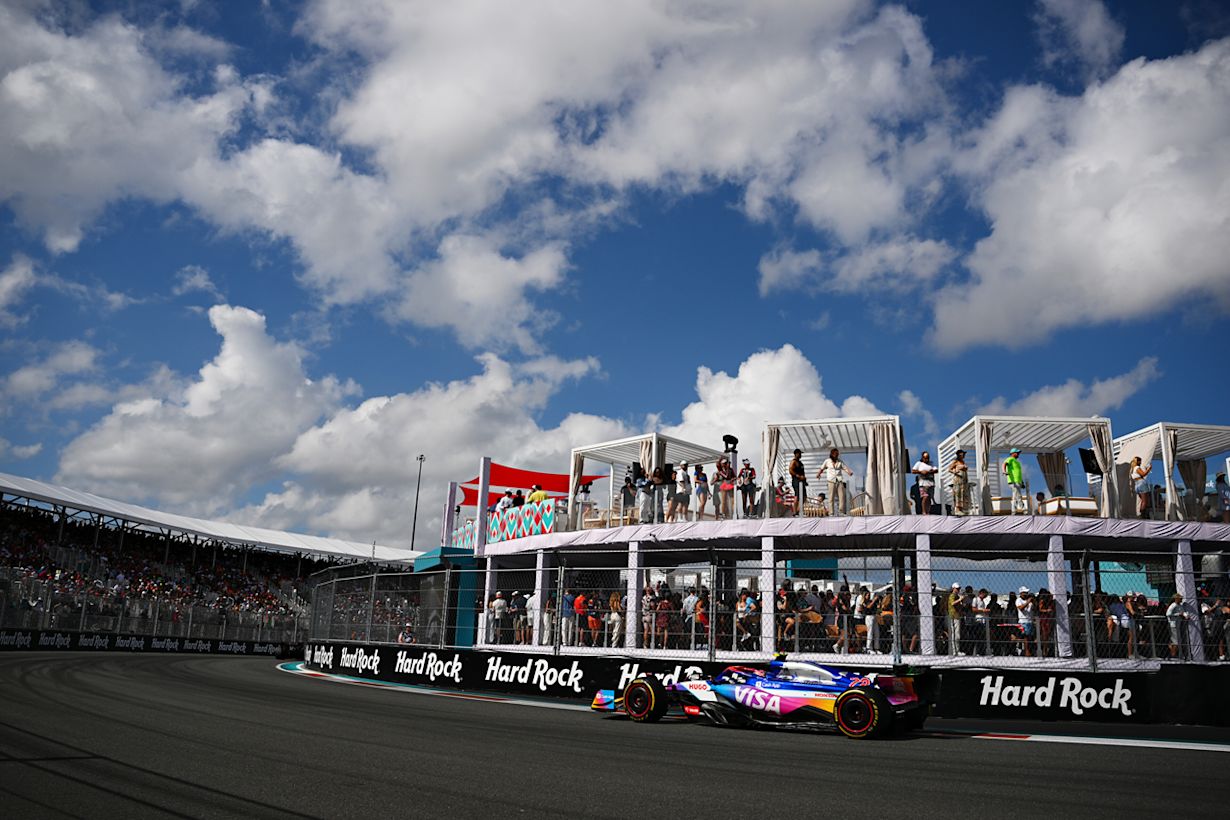 Miami in 2024 met zon en wolken. Foto: redbullcontentpool.com / Clive Mason / Getty Images